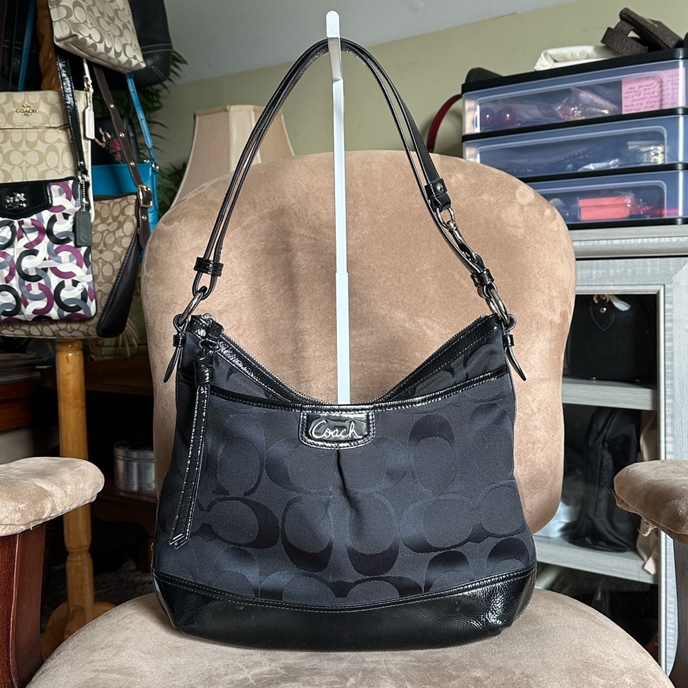 #20. Coach Park Convetible Shoulder/Crossbody Bag, Style No.F19727, Black/Silver